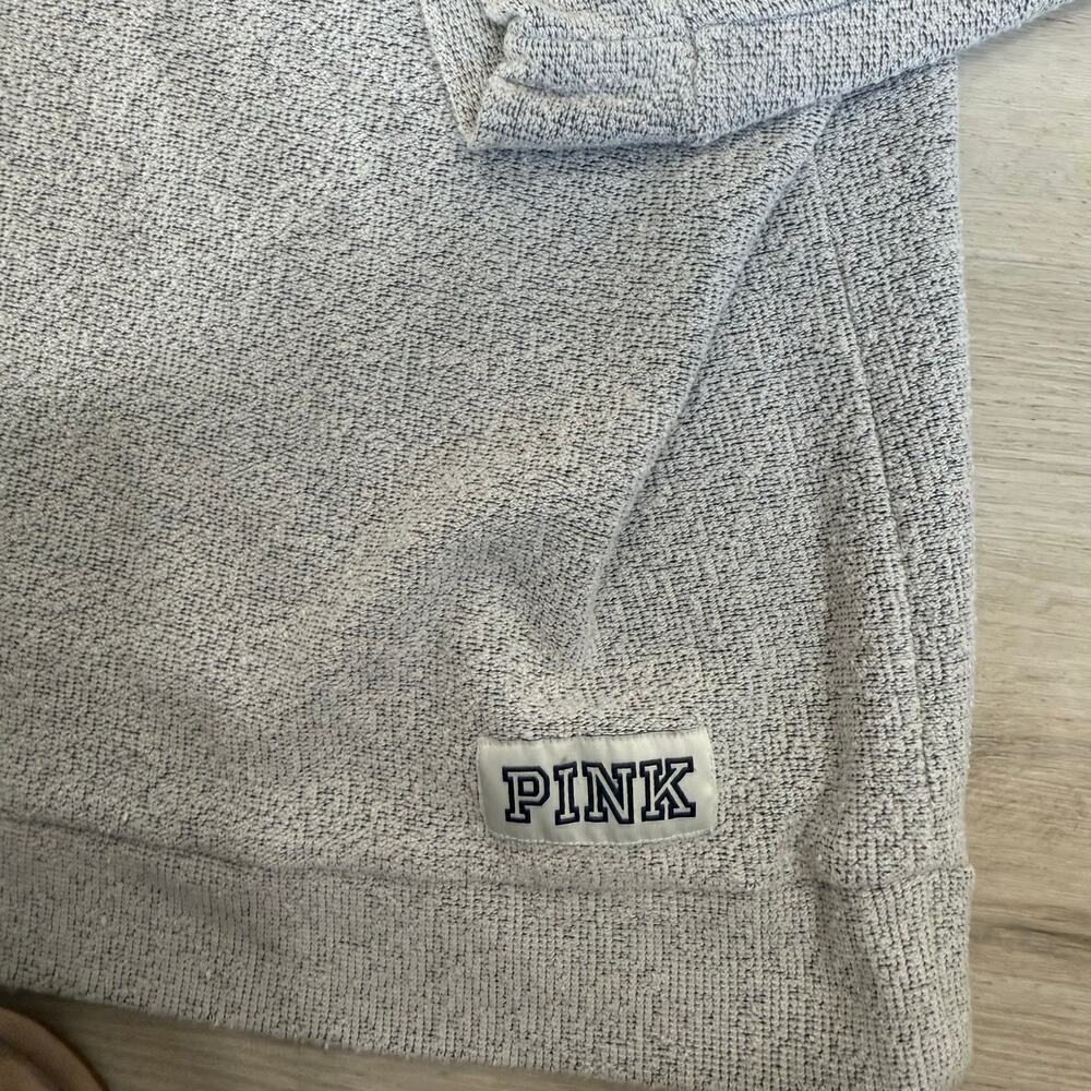 Victoria's Secret PINK Stadium Mock Neck Pullover Sweatshirt Grey Size Medium - Picture 3 of 6